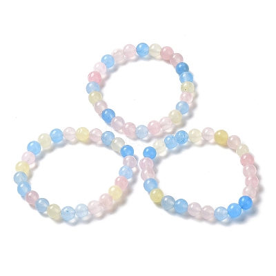 Dyed Natural Jade Beads Stretch Bracelets BJEW-G633-B-21-1