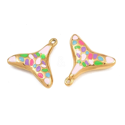 304 Stainless Steel Enamel Pendants SA-CBA4809-06G-1