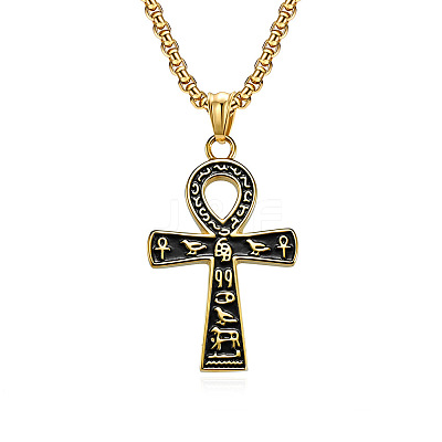 Egyptian Ankh Cross 304 Stainless Steel Pendant Necklaces FS-WGB3CB3-02-1