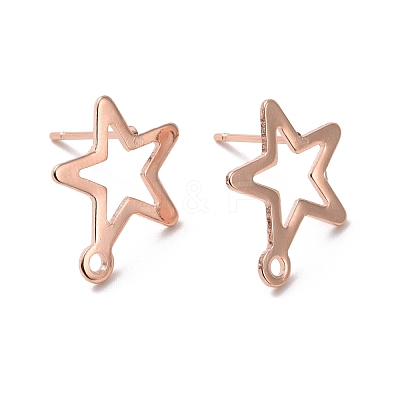 201 Stainless Steel Stud Earring Findings STAS-K241-08RG-1
