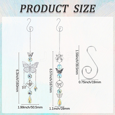 DIY Butterfly Hanging Suncatcher Making Kits DIY-SC0030-69-1