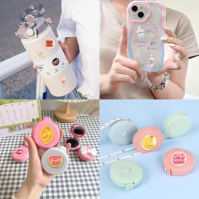 40Pcs 4 Styles Opaque Cute Resin Decoden Cabochons RESI-YW0005-40-1