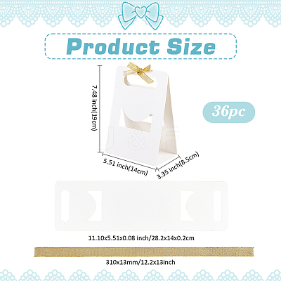 Rectangle Heat Transfer Blank Paper Gift Mug Storage Boxes with Gold Color Ribbon CON-WH0201-001-1