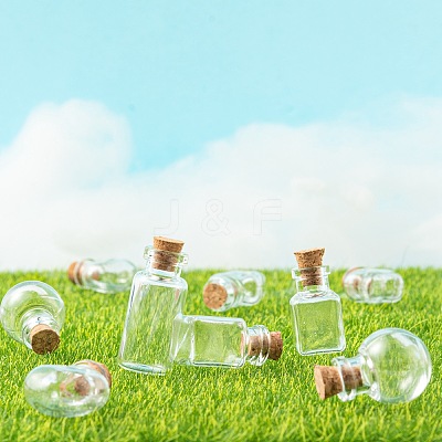 10Pcs Round Glass Bottle CON-FS0001-01-1