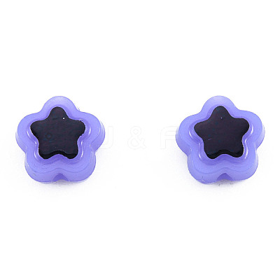 Plating Opaque Acrylic Beads OACR-N136-01G-1
