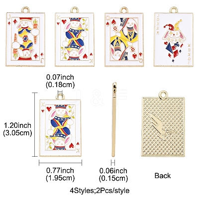 8Pcs 4 Styles Rack Plating Alloy Enamel Pendants ENAM-FS0002-73-1