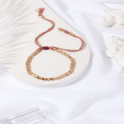 1Pc Twist Brass Braided Bead Bracelets for Women BJEW-LP0003-20-1