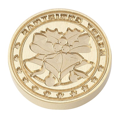 Christmas Series Wax Seal Brass Stamp Head AJEW-M037-01G-09-1