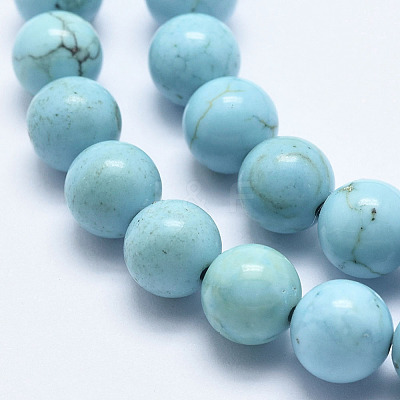 Natural Magnesite Beads Strands G-K244-02-6mm-01-1