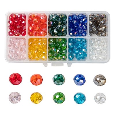 10 Colors Electroplate Glass Beads EGLA-JP0002-01B-8mm-1