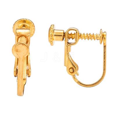 Brass Screw On Clip-on Earring Findings KK-L164-02G-1