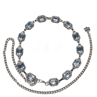 Bohemian Style Alloy Rhinestone Rectangle Link Chain Waist Belly Chains FS-WGF667A-05-1