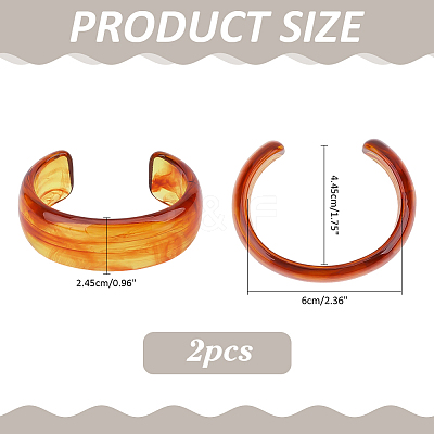 Transparent Acrylic Cuff Bangles for Women BJEW-WH0032-028A-1