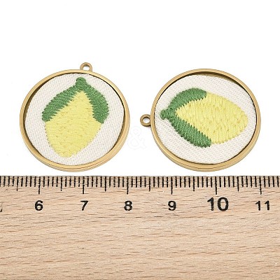 304 Stainless Steel & Embroidered Pendants SA-CBA1ED9-08G-1
