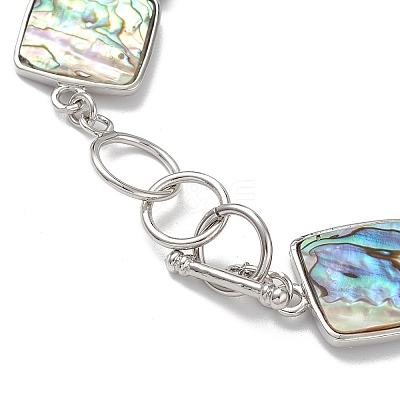 Natural Abalone Shell/Paua Shell Link Chain Bracelets BJEW-E077-01P-02-1