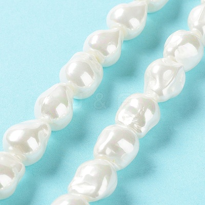 Electroplated Glass Imitation Pearl Beads Strands BSHE-G035-01B-05-1-1