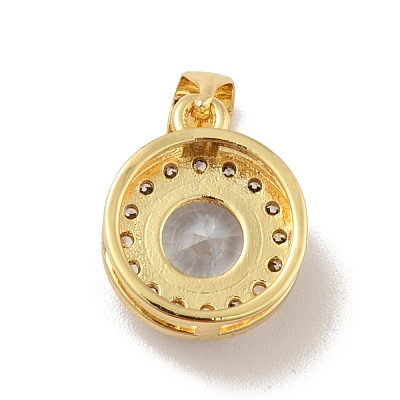 Brass Micro Pave Cubic Zirconia Pendants KK-B059-30G-1