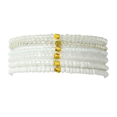 Glass Seed Beaded Stretch Bracelet Sets BJEW-MZ00101-02-1