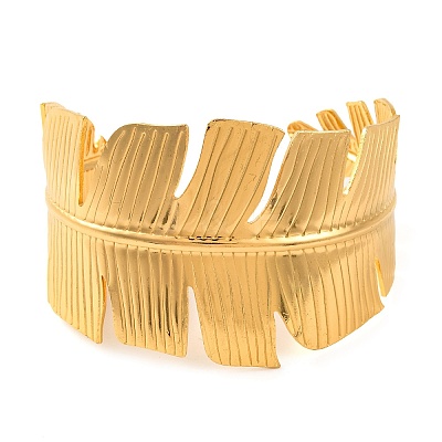 304 Stainless Steel Open Cuff Bangles for Women BJEW-G711-01H-G-1