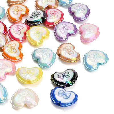 Plating Printed Opaque Acrylic Beads AC-CBA49BC-03-1