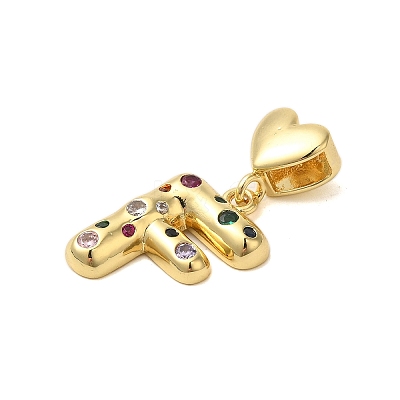Rack Plating Brass Micro Pave Clear Cubic Zirconia Perdants KK-C067-12G-F-1