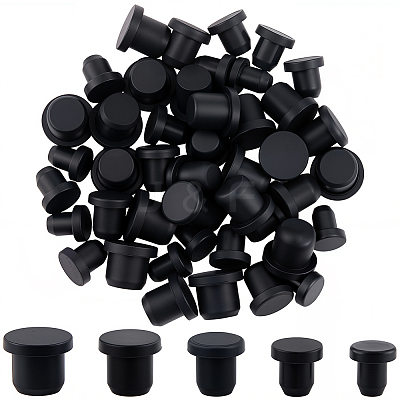 50Pcs 5 Styles Silicone Hole Plugs AJEW-GF0011-62H-1