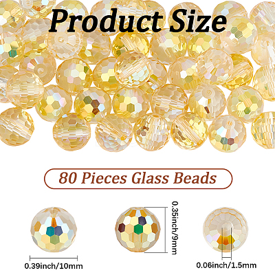 80Pcs AB Color Plated Glass Beads EGLA-PA0001-41B-1