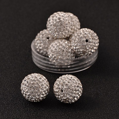 Grade A Rhinestone Pave Disco Ball Beads RB-Q105-12-1