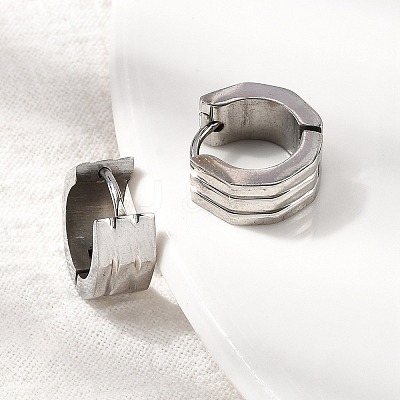 304 Stainless Steel Hoop Earrings EJEW-L302-01P-1