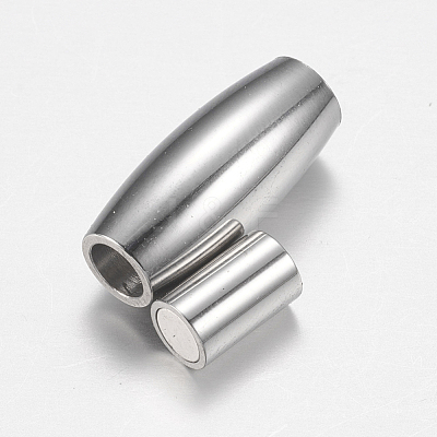 Tarnish Resistant 304 Stainless Steel Magnetic Clasps with Glue-in Ends STAS-F149-05P-1
