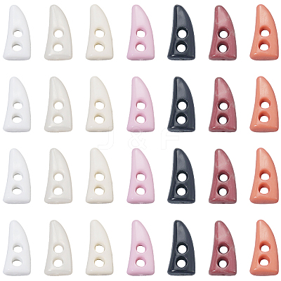 140Pcs 7 Colors Resin Buttons BUTT-GF0004-06-1