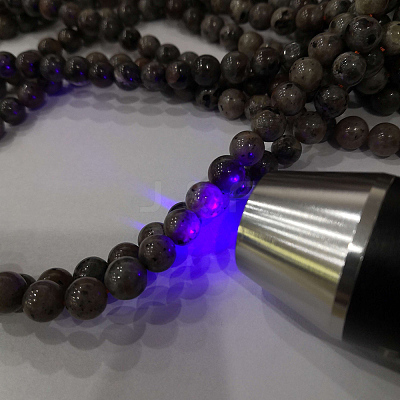 Natural Fluorescent Syenite Rock(Glow under UV Light) Beads Strands G-G789-02A-1
