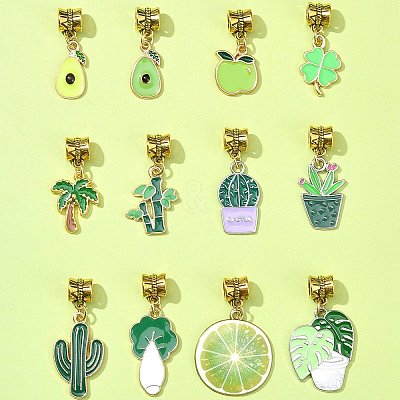 Plants Theme Alloy Enamel Pendants PALLOY-FS00008-1