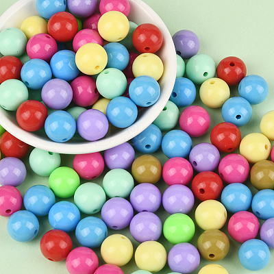 100Pcs Opaque Acrylic Beads OACR-PA0001-31B-1