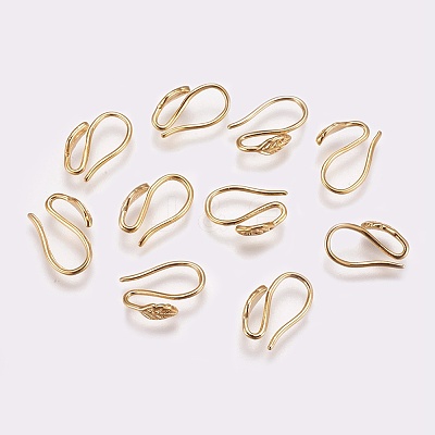 Brass Earring Hooks X-KK-R037-218G-1
