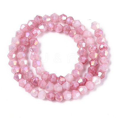 Ombre Effect Dyed Glass Beads Strands GLAA-T025-4mm-09B-1