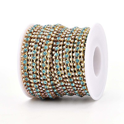 Iron Rhinestone Cup Chains CH-T006-04G-03-1