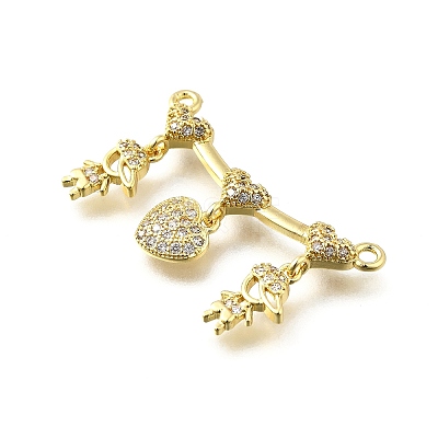 Brass Micro Pave Cubic Zirconia Pendants KK-Q066-15C-G-1