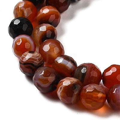 Natural Striped Agate/Banded Agate Beads Strands G-A246-8mm-12-1