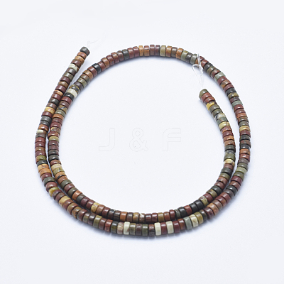 Natural Polychrome Jasper/Picasso Stone/Picasso Jasper Beads Strands G-E444-44-4mm-1