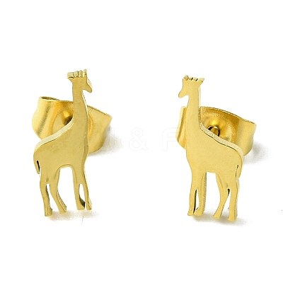 Cute Little Animal Theme 304 Stainless Steel Stud Earrings EJEW-B041-04H-G-1