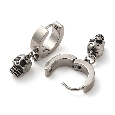 304 Stainless Steel Dangle Hoop Earrings EJEW-Q795-16B-AS-1