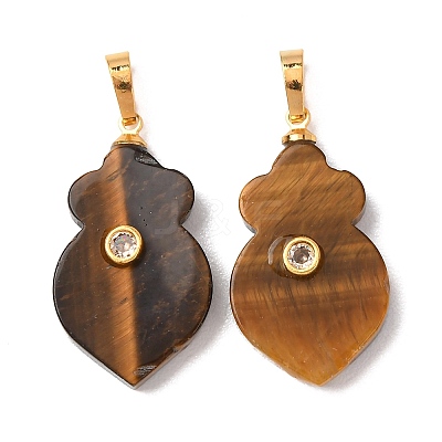 Natural Tiger Eye Pendants G-P628-05G-02-1