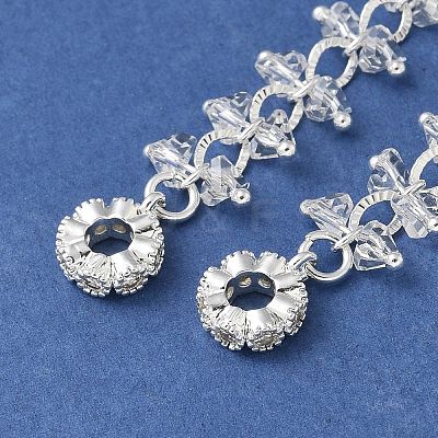 Brass Clear Cubic Zirconia Chain Tassel European Safety Chain Charms KK-A236-06S-01-1