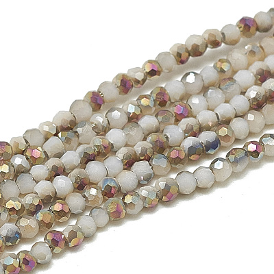 Electroplate Opaque Solid Color Glass Beads Strands EGLA-Q113-07-1