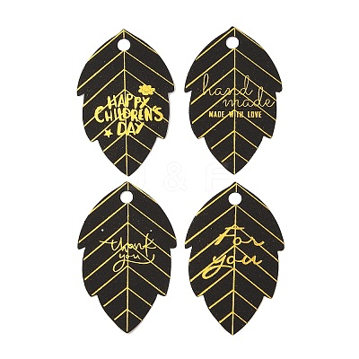 100Pcs Gold Stamping Paper Printed Gift Tags CDIS-H007-14B-1