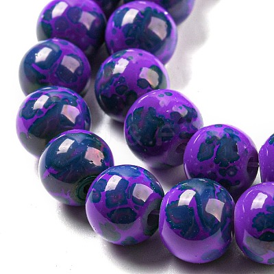 Baking Paint Round Glass Bead Strands DGLA-S084-8mm-64-1