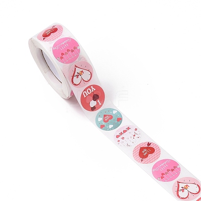 Valentine's Day Round Paper Stickers X-DIY-I107-03A-1