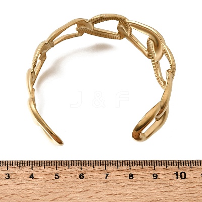 Boho 304 Stainless Steel Twisted Link Cuff Bangles SA-CBA1E89-01D-G-1