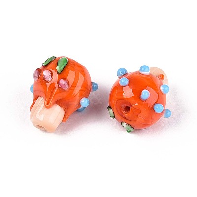 Handmade Lampwork Bumpy Beads LAMP-T022-06E-1